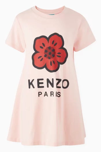 Boke Flower-print Dress in Organic Cotton-jersey