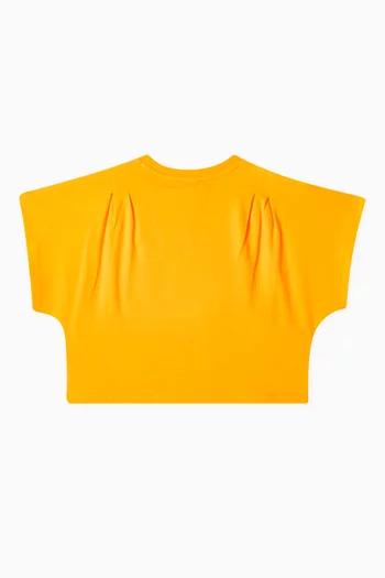 Graphic-print Crop T-shirt in Organic Cotton-jersey