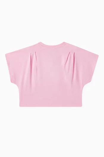 Graphic-print Crop T-shirt in Organic Cotton-jersey