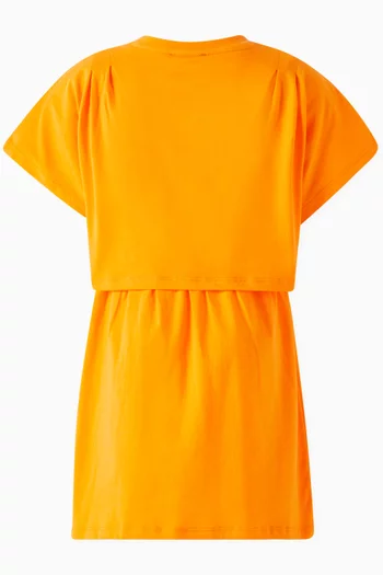 Logo Printed Dress in Interlock Cotton