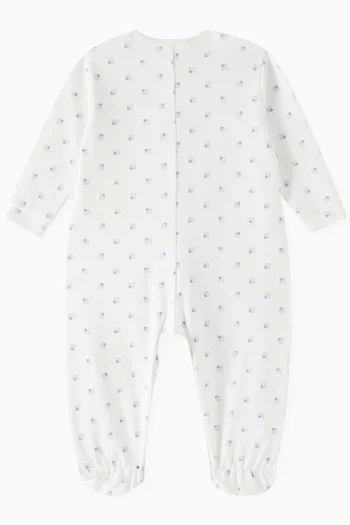 Logo-print Sleepsuit in Cotton