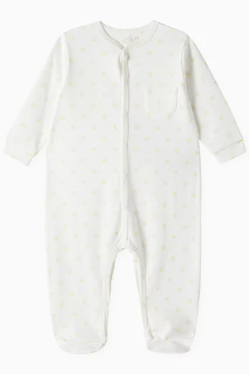 Logo-print Sleepsuit in Cotton