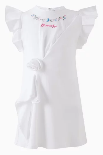 Floral Logo Dress in Cotton