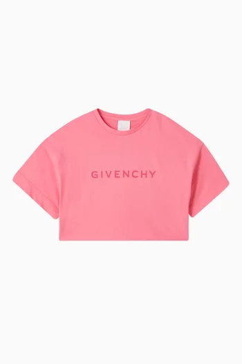Cropped T-shirt in Cotton