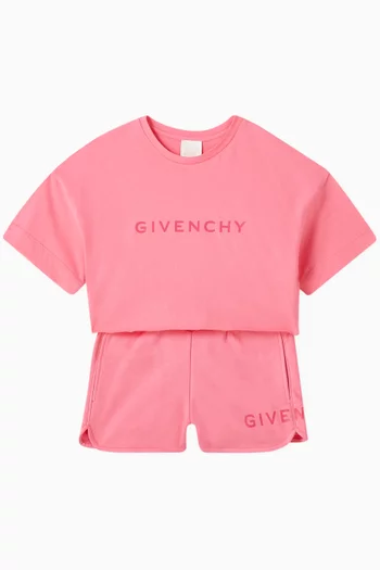 Logo-print Shorts in Cotton-blend