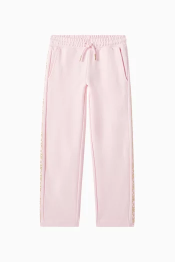 Gold-logo Sweatpants in Cotton-blend