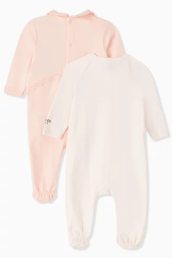 Tiger Logo-print Sleepsuit Set in Organic Cotton