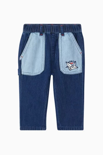 Origami Two-tone Jeans in Cotton