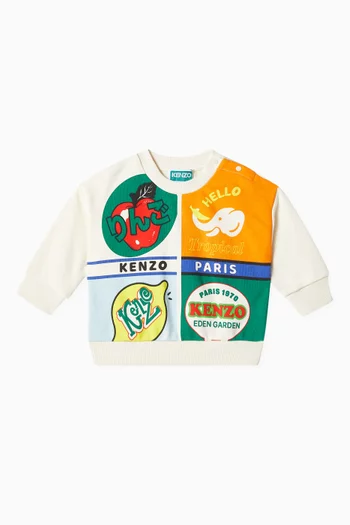 Crew Neck Sweatshirt in Cotton