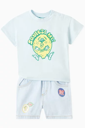 Logo-appliqué Shorts in Denim