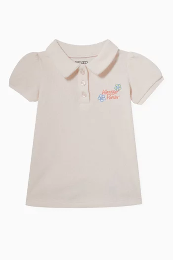 Logo-embroidered Polo Dress in Organic Cotton-terry