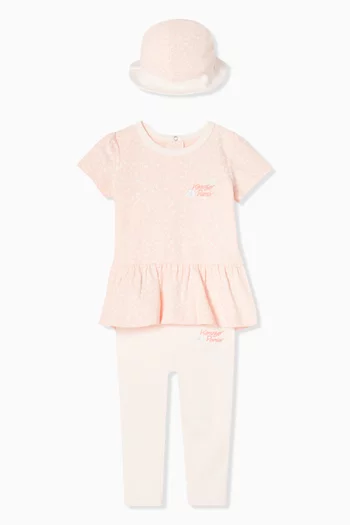 Floral-print 3-piece Set in Organic Cotton