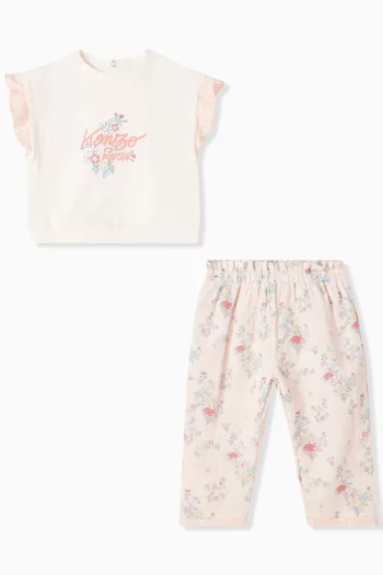 Floral-print 2-piece Set in Organic Cotton