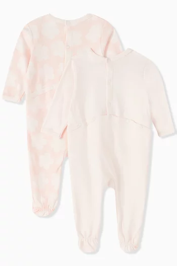 Boke Flower-print Sleepsuit Set in Organic Cotton