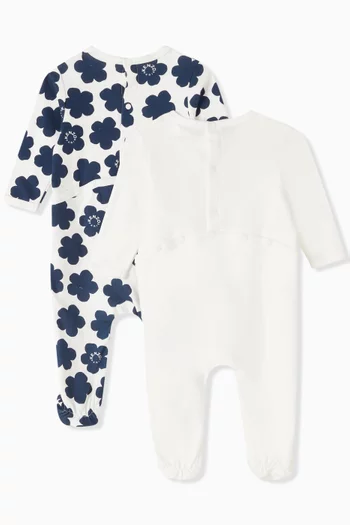 Boke Flower-print Sleepsuit Set in Organic Cotton