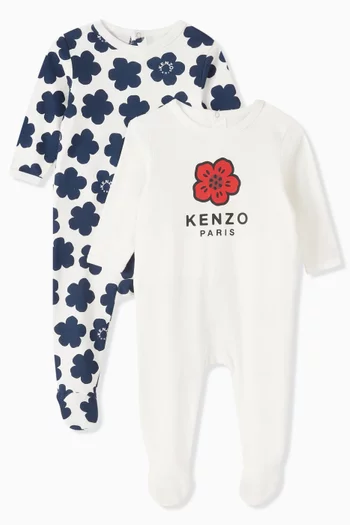 Boke Flower-print Sleepsuit Set in Organic Cotton