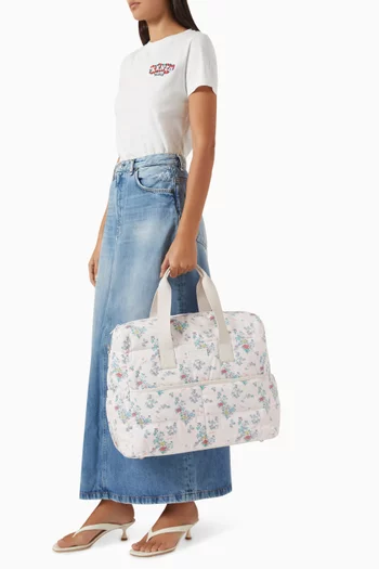 Floral-print Baby Changing Bag in Cotton