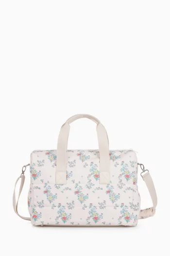 Floral-print Baby Changing Bag in Cotton