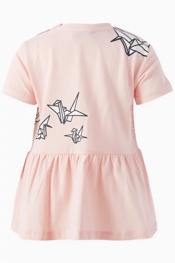 Origami Print Dress in Cotton