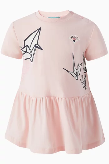Origami Print Dress in Cotton