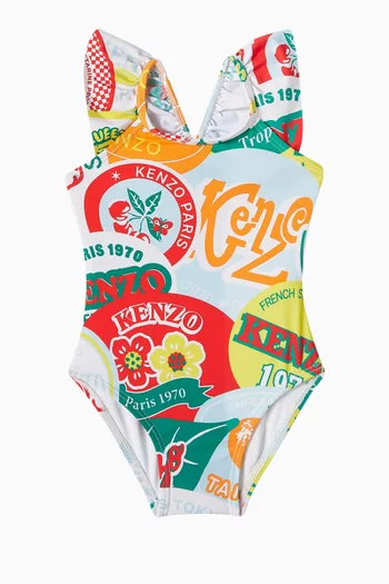 Allover Graphic Print One-piece Swimsuit