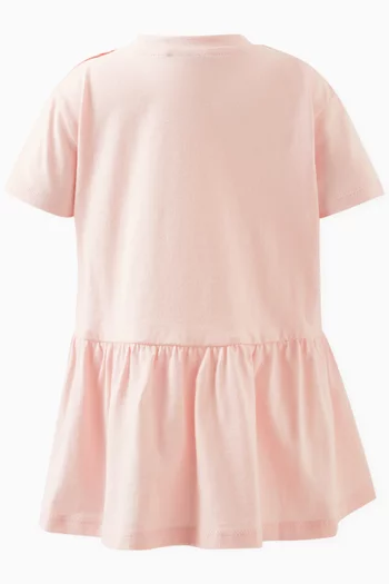 Logo Print Dress in Cotton
