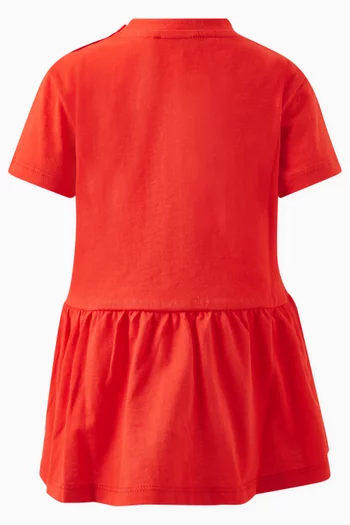 Logo Print Dress in Cotton