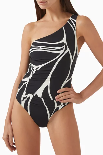 Porto One-shoulder One-piece Swimsuit in Stretch Nylon