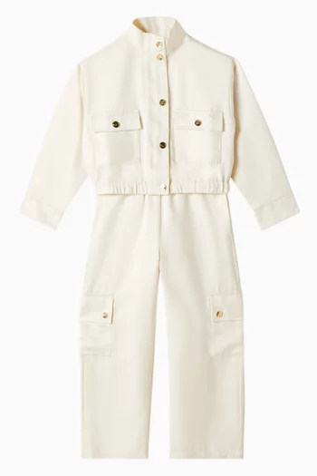 Raised-collar Cropped Jacket