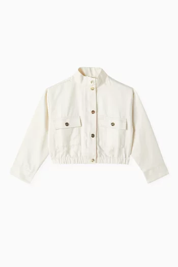 Raised-collar Cropped Jacket