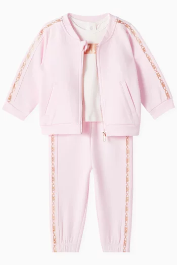 Metallic-logo Tracksuit Set in Cotton