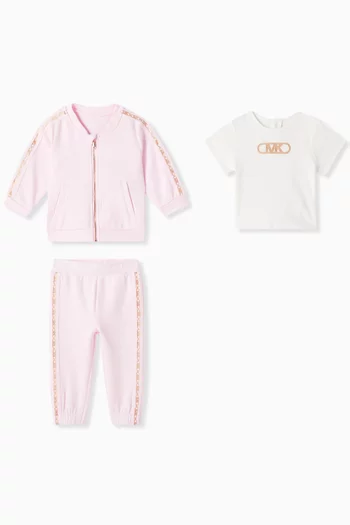 Metallic-logo Tracksuit Set in Cotton