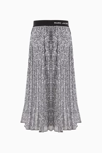 Jumbled Logo Pleated Skirt