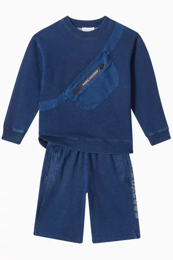 Belt Bag Sweatshirt in Cotton-chambray