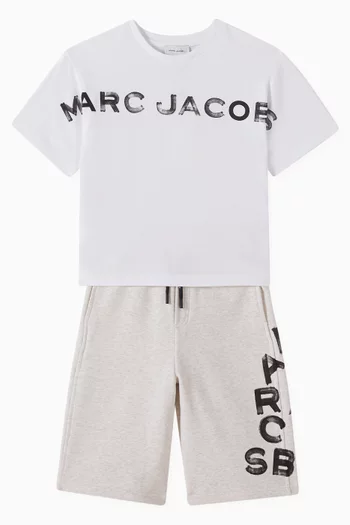 Logo-print Sweatshorts in Organic Cotton-blend