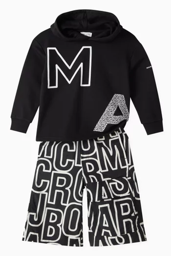 Jumbled Logo Shorts in Cotton Jersey