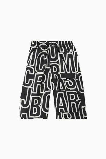 Jumbled Logo Shorts in Cotton Jersey