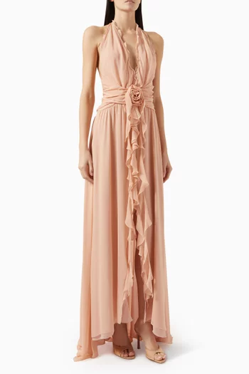 Ruffle Rose Maxi Dress