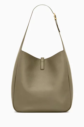 Large Le 5 À 7 Bag in Grained Leather