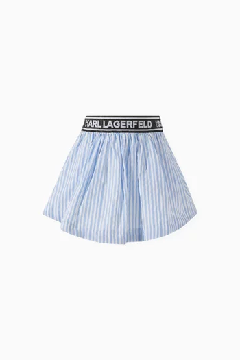 تنورة بنقشة مخططة مزيج قطن