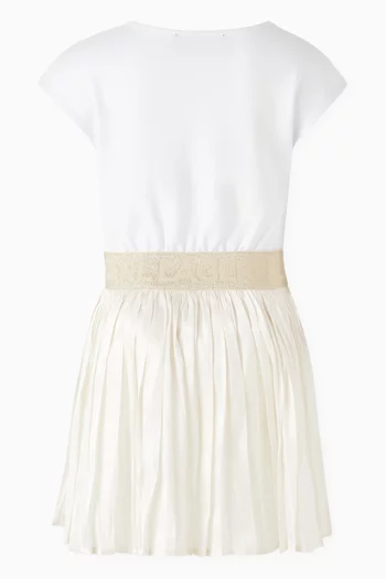 Metallic Logo Flared Dress