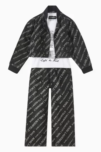 Logo-jacquard Jacket in Denim