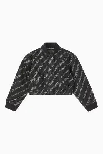 Logo-jacquard Jacket in Denim