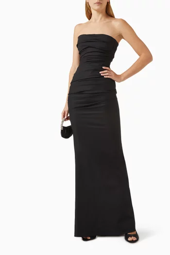 Intoxicate Ruched Gown in Cotton Blend