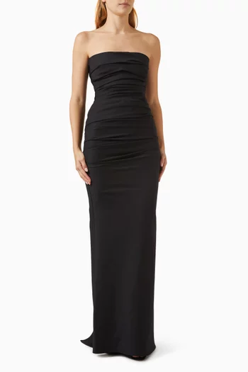 Intoxicate Ruched Gown in Cotton Blend