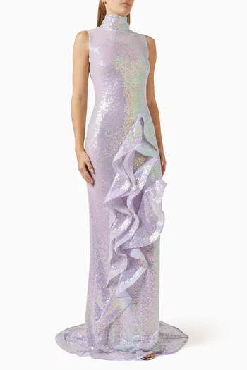 Radiella Wave Sequin-embellished Gown