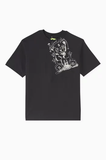 Grafitti-style Print T-shirt in Jersey