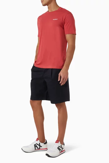 Pleated Bermuda Shorts in Cotton Twill