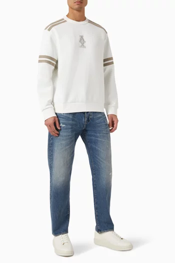 Stripe Logo Sweatshirt in Cotton-blend