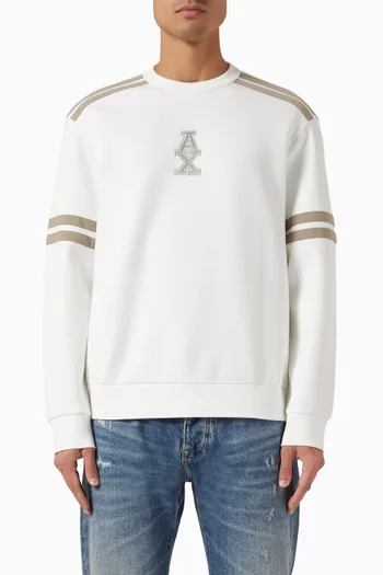 Stripe Logo Sweatshirt in Cotton-blend